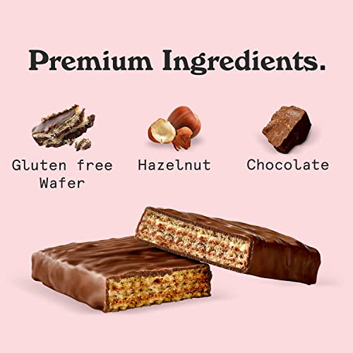 Image of N!CK'S Protein Wafer Bar Hazelnut | 25% Protein (10g) 203 Calories | Low Carb Cookie Bar Snack with No Added Sugar, Gluten Free, (24 bars x 40g)