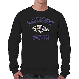Team Fan Apparel NFL Adult Gameday Football Crewneck Sweatshirt – Cotton Blend – Stay Warm, Comfortable & Stylish on Game Day (Baltimore Ravens – Black, Adult Large)
