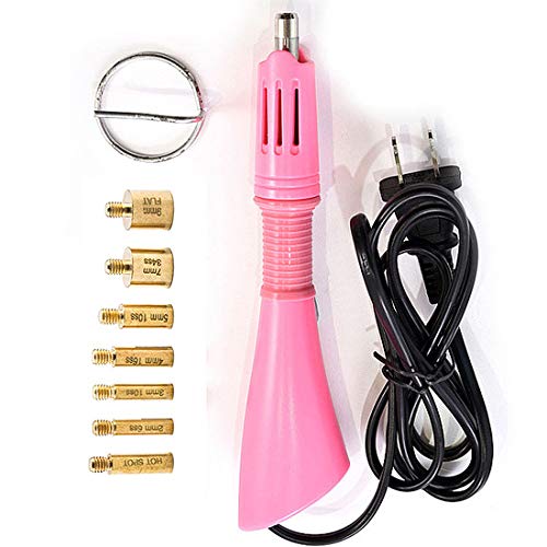 Dees Hotfix Rhinestone Applicator Tool,Rhinestone Setter Heat Applicator Wand,7-in-1 Hot Fix Rhinestone Applicator Wand Setter Tool Kit with Support Stand and 7 Hot-Fix Tips