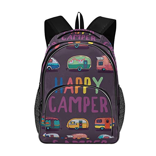 Preisvergleich Produktbild Irud Shcool Rucksack, lustige Karte, Camping, Tiere, langlebige Tasche, Arbeitstasche, leicht, Laptop-Tasche, wasserdicht, Schulrucksack, Geschenke für Männer und Frauen