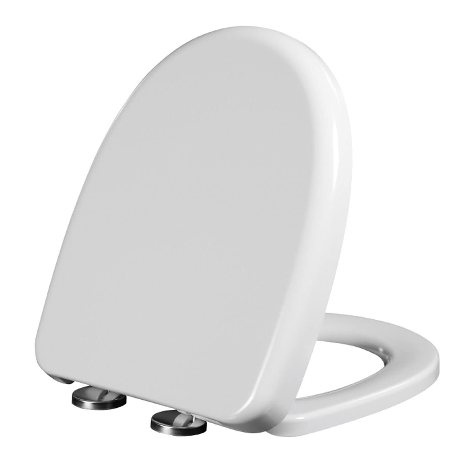 Tonuuoei D Shape Soft Close Toilet Seat with Adjustable Hinge and Quick Release Mechanism,Top Fixing,White