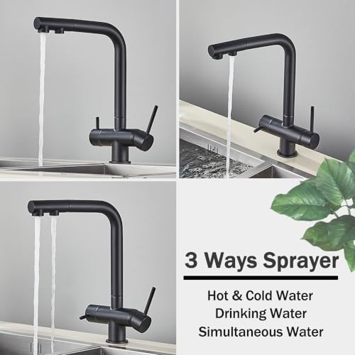 Robinet purificateur d'eau avec douchette extractible flexible pour évier de cuisine