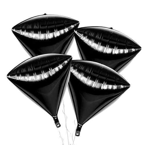Image of Black Foil Diamond Balloons 4 Pcs, Diamond Balloons for Wedding Decor