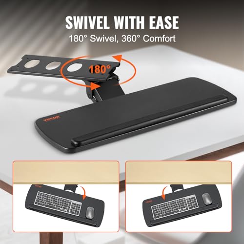 Vevor KEYBOARD TRAY UNDER DESK Adjustable Height, Height And Angle Adjustable Under Desk Keyboard Tray Slide Out thumb #4