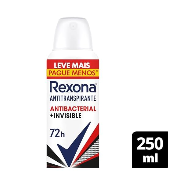 Rexona Antitranspirante Aerossol Antibacterial E Invisible 250Ml Leve Mais Pague Menos (A Embalagem Pode Variar) - Imagem 3