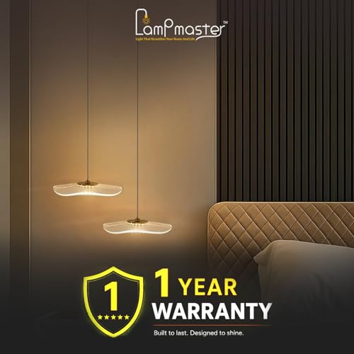 Image of Lamp master Crystal Wave Pendant Light | Modern Acrylic Chandelier with Antique Gold Finish | Elegant Wave Design Hanging Light for Living Room, Bedroom, Dining Room & Hall, Restaurants Ceiling Lamp