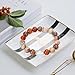 oilcnik Natural Stone Gemstone Charm Bracelet – Graduation & Birthday Gifts for Her, Handmade Gifts for Women: Mother’s Day, Valentine’s & Anniversary