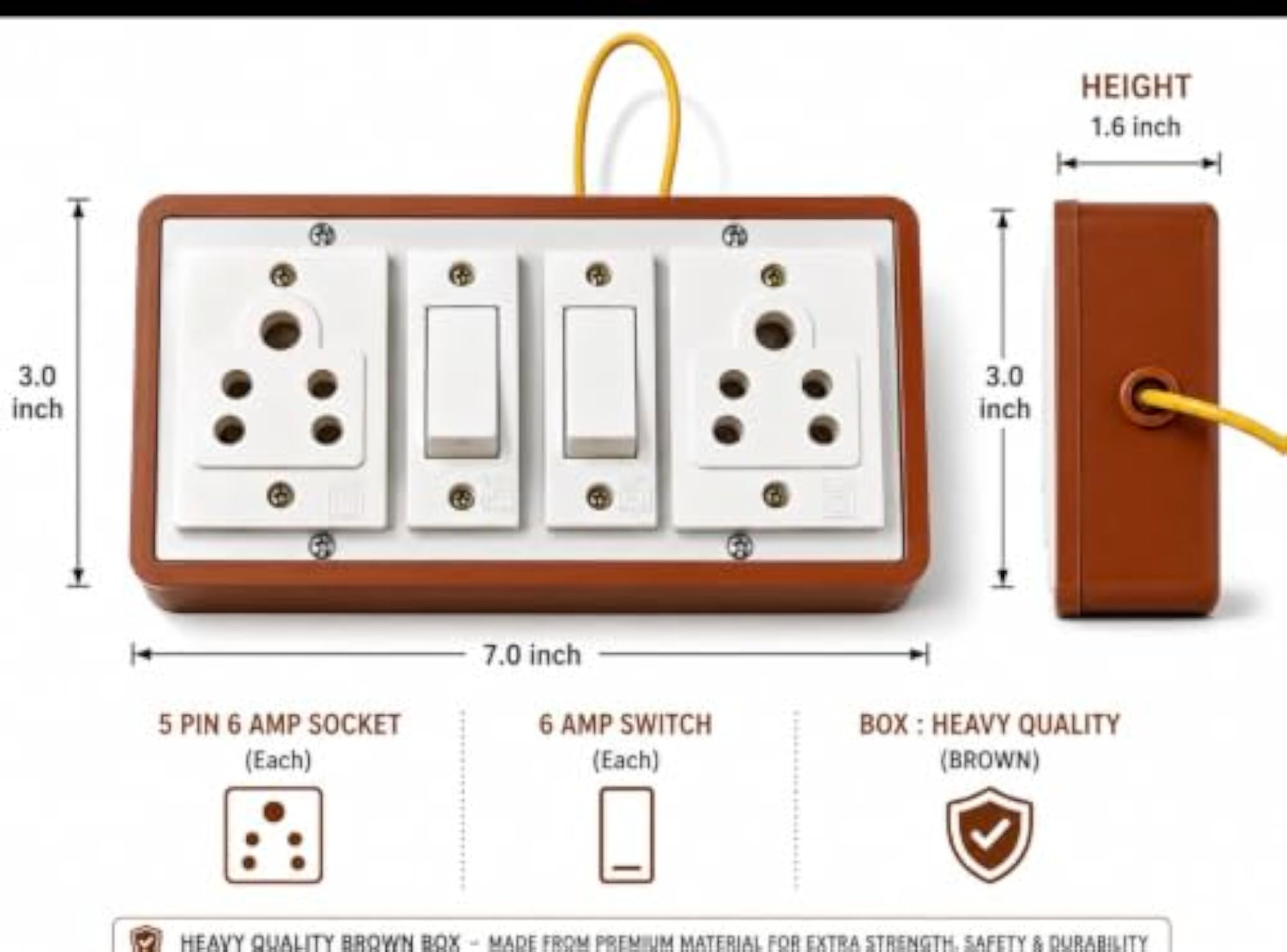 Electric Switch Board with 6A Socket and Switch