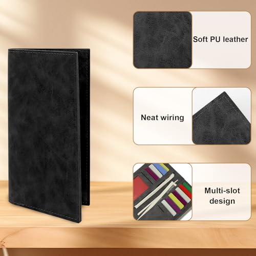 Mens Wallet, PU Leather Card Wallet Card Holder Wallet with Multiple Card Slots for Men, Long Bifold Travel Wallet Slim Wallet with ID Window for Travel, Date (black)3
