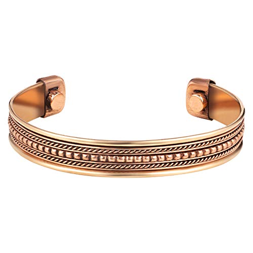 Aheli Indian Three Metal Copper Brass Peace Healing Chakra Yoga Meditation Mantra Jewelry Adjustable Cuff Bracelet For Women And Men #TOP3