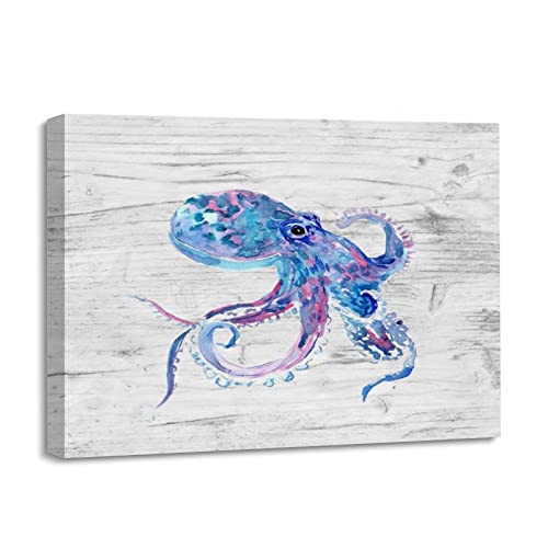 Lienzo decorativo de animales marinos Yelolyio con peces y cangrejo