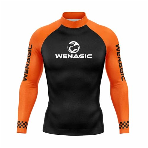 Surf Diving Quick-Dry Men's Long Sleeve Rash Guard UPF 50+ Compression Swim Surf Beach T Shirt Skins Gym Clothes