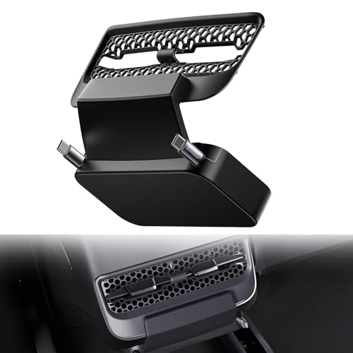 Rear Vent Expansion Dock for Tesla 2020-2023 Model 3 2019-2024 Model Y, Retractable Cord Car Phone Charger, Tesla Interior Accessories, Air Outlet Expansion Dock with Fast Charging Cables