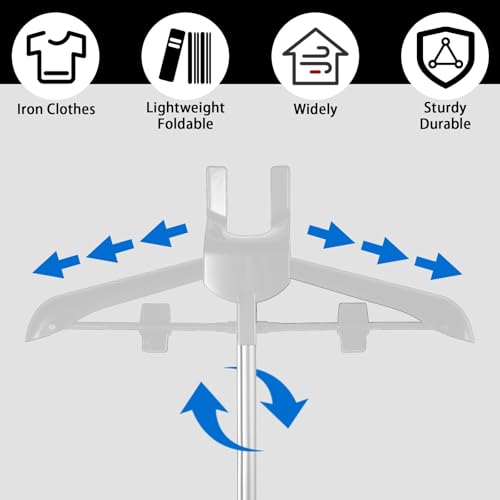Image of PANCA Handheld Garment Steamer Rack - Adjustable Clothes Iron Stand Hanger for Steam Ironing | Ironing Machine Bracket for Coats, Shirts, Dresses & More | Durable & Space-Saving Design (White)