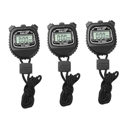Toddmomy 3 Piezas Cronómetro Impermeable Watch relógios Temporizador de Entrenamiento Cronómetro Digital Cosa análoga capacitación cronómetro de Juego Temporizador Profesional AbS Black