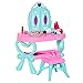 HOMCOM 2 in 1 Kinderschminktisch mit Hocker Klavier 32 TLG. Frisiertisch 13 Musikstücke Licht Spiegeltüren automatisch öffenbar für 3-6 Jahren Kinder Kunststoff Blau+Rosa 49,5 x 23 x 66 cm