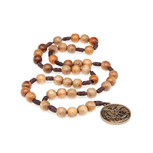 Intercession St Michael Sacred Handmade Solid Wood Chaplet Necklace3