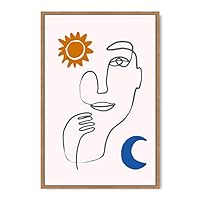 Framed Canvas Wall Art Illustration Canvas Prints Home Artwork Decoration for Living Room,Bedroom - 16x24 inches