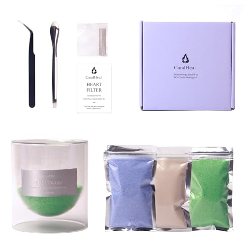 CandHeal Scented Candle Sand DIY Pearled Candle Sand with Wicks with Glass Jar Wick Mood Card Nippers Relaxing Gifts for Women