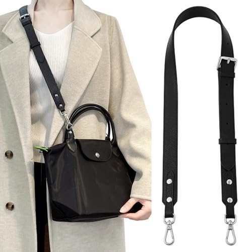 Image of Bag Leather Strap Replacement Crossbody Adjustable Shoulder Straps for SMALL Pouch, No Damage Conversion Kits Accessories(SMALL-Black-S)