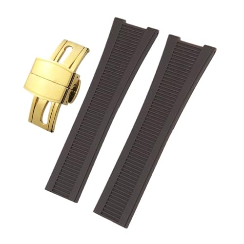 Bracelet montre caoutchouc 25x13mm pour Patek Philippe Nautilus gris haut de gamme