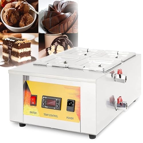Commercial Chocolate Melting Oven, 1500w Electric Chocolate Melting Machine, Temperature Adjustable 50-100?, Suitable for Coffee Shop and Cake Shop, Four Cylinders