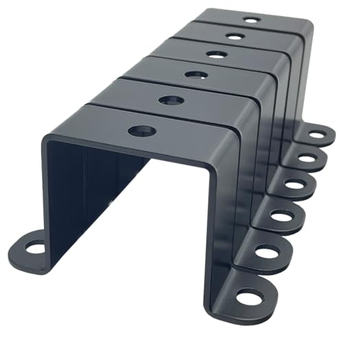 Image of 6 PCS 2x2 inch Square Pipe Tube Strap Clamps,2 inch metal u shaped bracket, steel u clamp bracket for mounting,Powder Coated Black