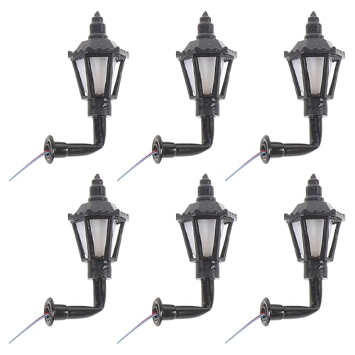 Image of DOITOOL Dollhouse Wall Lamp: 6PCS Dolls House Miniature Lighting Mini Outdoor Lantern Lamp Model Mini Wall Sconce - Miniature Dollhouse Lighting Accessories