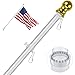 Flag Pole, 360° Spinning 6FT Flag Pole for Outside House Garden Yard, Tangle Free, Rust Proof and Wind Resistant Aluminum Flagpole, Residential or Commercial Use (Silver Flagpole Only)