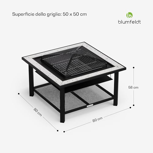 Blumfeldt Merano Avanzato - Braciere 3 in 1 con funzione grill, utilizzabile come tavolo, 87 x 87 cm - 8