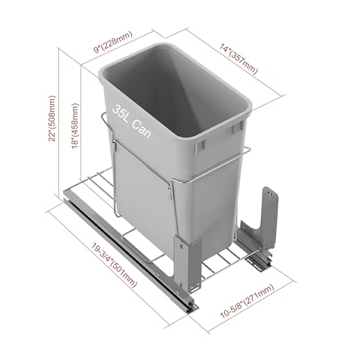 Contenedor de basura extraíble Dowell con kit de montaje y puerta gris miniatura 4
