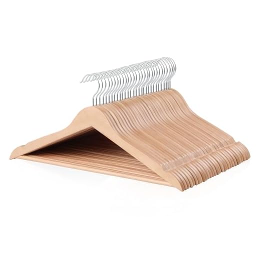 Amazon Basics Wood Suit Clothes Hangers, 30-Pack, Natural
