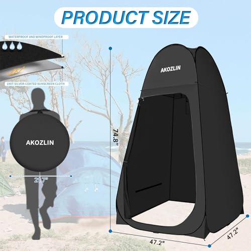 Image of AKOZLIN Portable Pop Up Shower Privacy Shelters Instant Tent Dressing Changing Outdoor Camping Toilet Tent