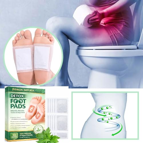 Image of Fidrox Herbal and Ingredient Pack of 10 Detox Foot Patches | Natural Cleansing & Toxin Remover Pads for Men and Women | Pain Relief Stress Relief & Better Sleep | Herbal Detoxification Foot Pads (Pack of 10)