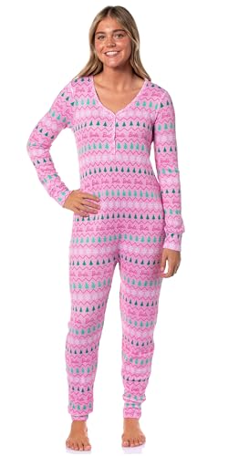 INTIMO Barbie Womens Christmas Long Johns Long Sleeve Footless Sleep Pajamas (XXX-Large)