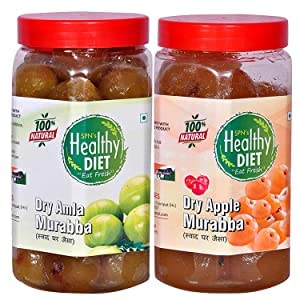 A Well Known Quality Product by Healthy Diet स्वादिष्ट मुरब्बा Home Made, Herbal, Organic, Hygienic, Dry Amla Murabba Qty- 900gms+ Dry Apple Murabba Qty- 900gms