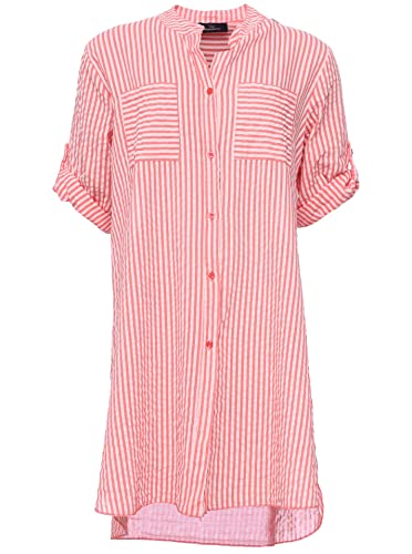 Zwillingsherz Longbluse im Streifen Muster – Hochwertiges Sommerkleid für Damen Frauen - Abendkleid Freizeitkleid Strandkleid - Locker luftige...