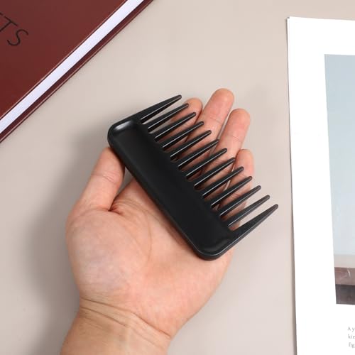 Peine pequeño negro de dientes anchos para cabello rizado miniatura 6