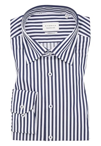 ETERNA Hemd Modern Fit dunkelblau gestreift Under Button Down 1056/18 X11U, Kragenweite:41 ETERNA Hemd Modern Fit dunkelblau gestreift Under Button Down 1056/18 X11U, Kragenweite:41
