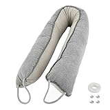 kesehatan Door Draft Stopper 36 inch, Heavy Duty Noise and Air Blocker Door Draft Blocker, Energy Saving Under Door Guard Perfect Weather Stripping Door Sealer with Hook Tape (Grey)