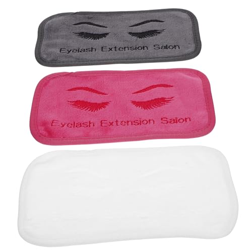 KAILIKETIY 3pcs Premade Fans Eyelash Extension Scrubber Kit Forehead Eyebrow Gel Lash Extension Remover Fabric