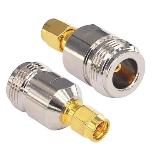 Adaptador coaxial N hembra a SMA macho, pack de 2 miniatura 5