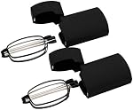 2 Pairs Reading Glasses Folding Readers For Men Women Blue Light Blocking with Case