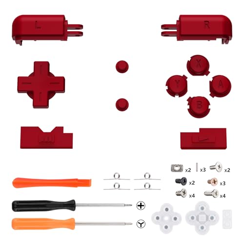 eXtremeRate Scarlet Red Replacement Full Set Buttons for Nintendo DS Lite Handheld Console, Custom D-pad A B X Y Start Select R L Power Volume Keys for Nintendo DS Lite NDSL - Console NOT Included by eXtremeRate - Used condition - Image 2