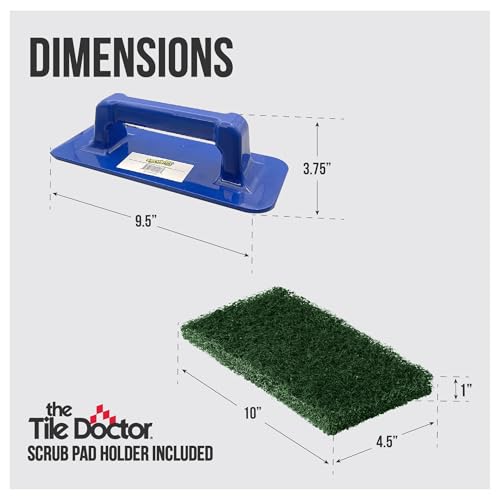 Image of Scrub Doctor 6-Pack of 10 x 4.5 x 1 in. Large Green Scrub Pads and Scrub Pad Holder Scrub-HLD-L-GRN-6, Heavy-Duty Scrubbing Pads for Boat and Automotive Surfaces, Dishes, Kitchens, and Paint Scuffing
