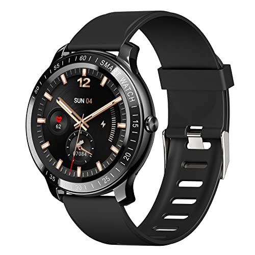 Smart Watch for Men, ZEEKER Fitness Tracker Watches for Android/iOS with Sleep Heart Rate Monitor and Blood Oxygen,5 ATM Waterproof Smartwatch with Music/Camera Control for Sport Outdoor (Black)