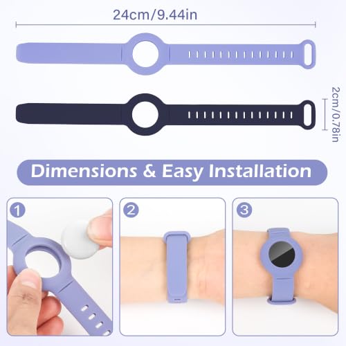 2 Pack Waterproof Bracelet Compatible with Airtag (1 &2nd Gen) for Kid - image 7