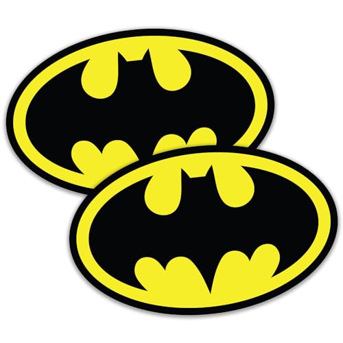 Lot de 2 autocollants en vinyle imperméable avec logo de super-héros (80 mm de large) pour voiture, ordinateur portable, skateboard, vélo, van, moto