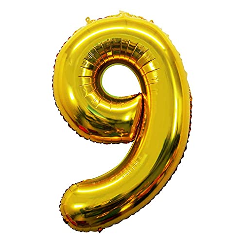 風船 バルーン ゴールデン 飾り付け 数字9 ナンバー 32インチ 大きい 誕生日 ハッピーバースデー 記念日 パーティー
