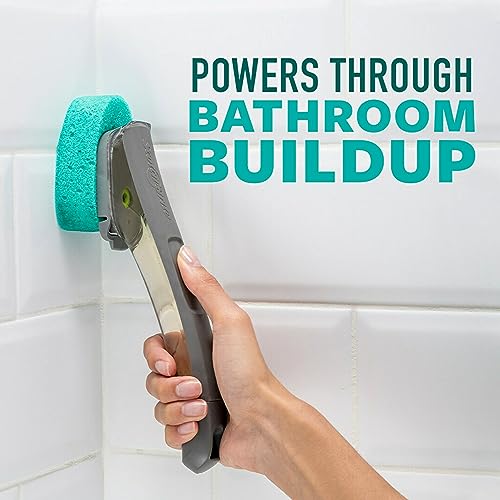 Image of Scotch-Brite Scrub Tub & Shower Wand 2 Pack, Bathroom Cleaning Wands with Silicone Blade and Refillable Handle for Soap Scum Removal on Tubs, Showers, Glass Doors, Tile and Bathroom Walls